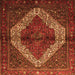 Round Machine Washable Persian Orange Traditional Area Rugs, wshtr1943org