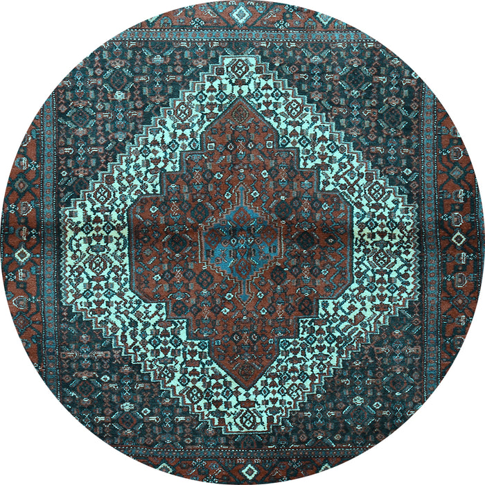 Round Persian Light Blue Traditional Rug, tr1943lblu