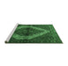 Sideview of Machine Washable Persian Emerald Green Traditional Area Rugs, wshtr1943emgrn