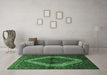 Machine Washable Persian Emerald Green Traditional Area Rugs in a Living Room,, wshtr1943emgrn