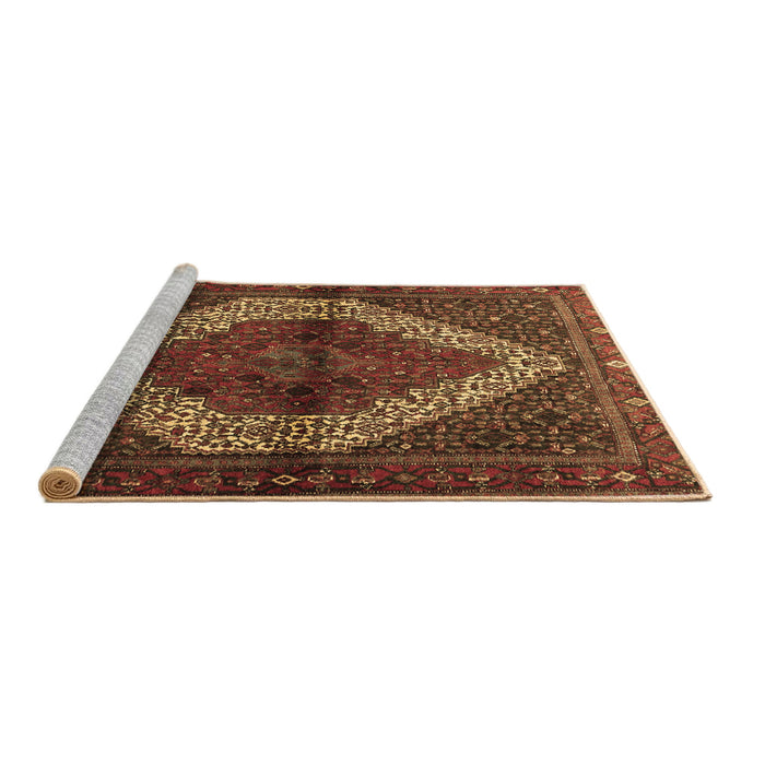 Sideview of Machine Washable Persian Brown Traditional Rug, wshtr1943brn