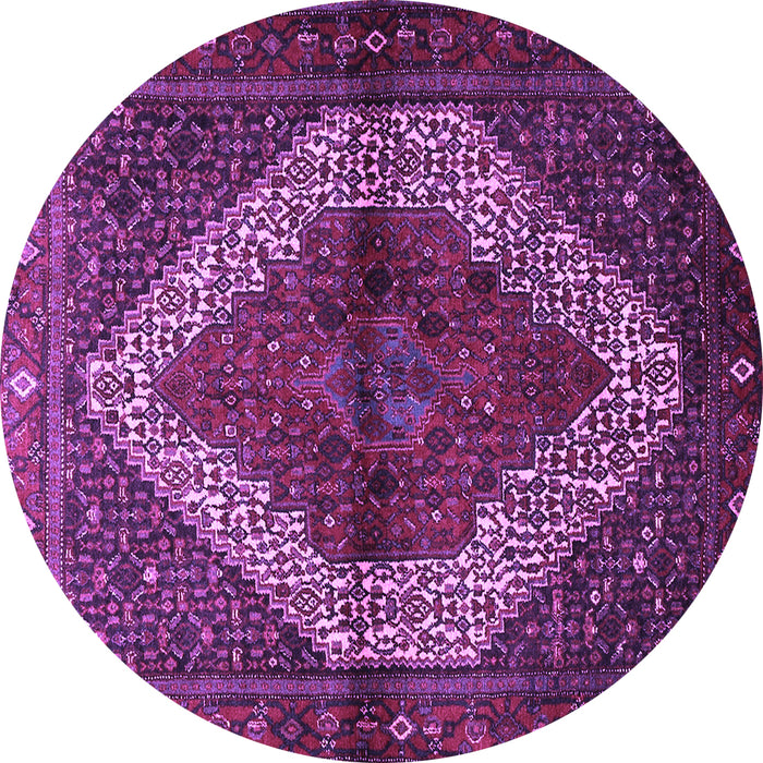 Round Persian Purple Traditional Rug, tr1943pur