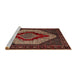 Sideview of Machine Washable Traditional Saffron Red Rug, wshtr1944