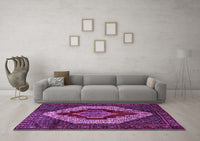 Machine Washable Persian Purple Traditional Rug, wshtr1944pur