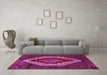 Machine Washable Persian Pink Traditional Rug in a Living Room, wshtr1944pnk