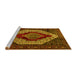 Sideview of Machine Washable Persian Yellow Traditional Rug, wshtr1944yw