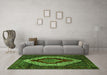 Machine Washable Persian Green Traditional Area Rugs in a Living Room,, wshtr1944grn