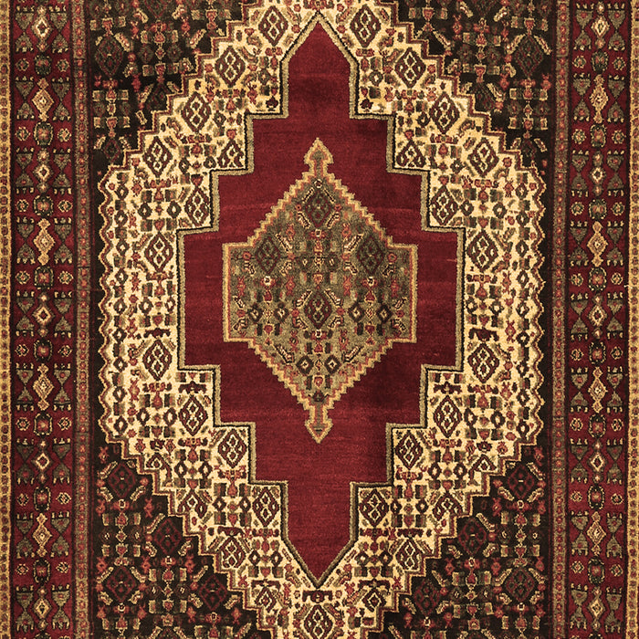 Machine Washable Persian Brown Traditional Rug, wshtr1944brn