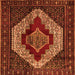 Serging Thickness of Persian Orange Traditional Rug, tr1944org