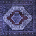 Square Machine Washable Persian Blue Traditional Rug, wshtr1944blu