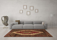 Machine Washable Persian Brown Traditional Rug, wshtr1944brn