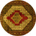 Round Persian Yellow Traditional Rug, tr1944yw