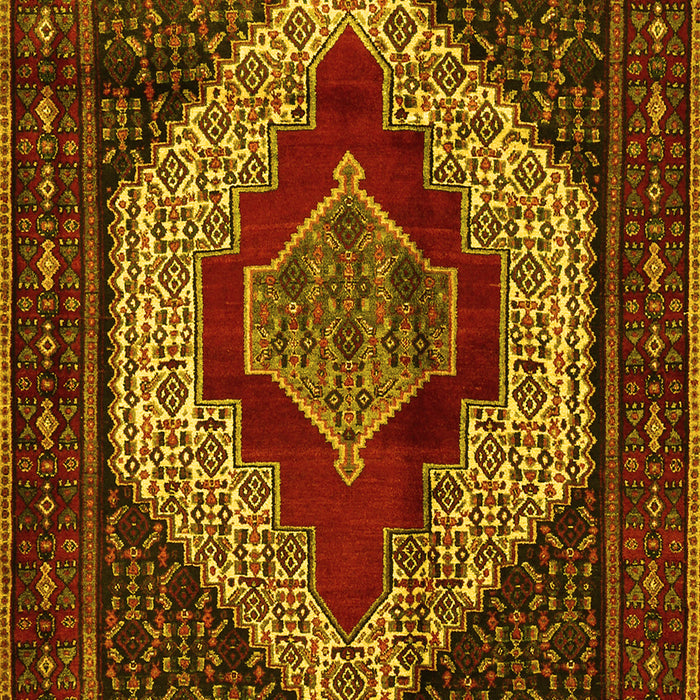 Machine Washable Persian Yellow Traditional Rug, wshtr1944yw