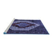 Sideview of Machine Washable Persian Blue Traditional Rug, wshtr1944blu