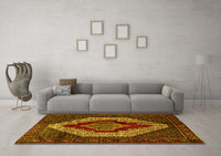 Machine Washable Persian Yellow Traditional Rug, wshtr1944yw