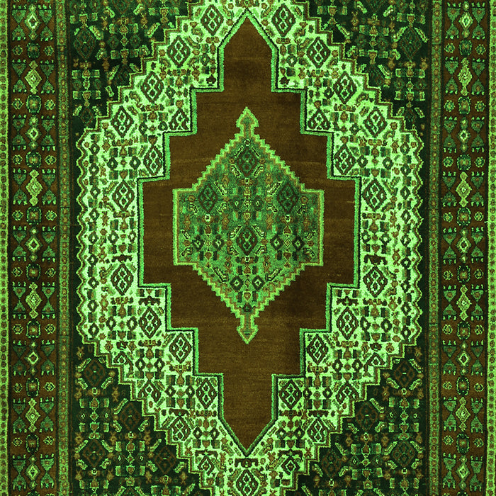 Serging Thickness of Machine Washable Persian Green Traditional Area Rugs, wshtr1944grn