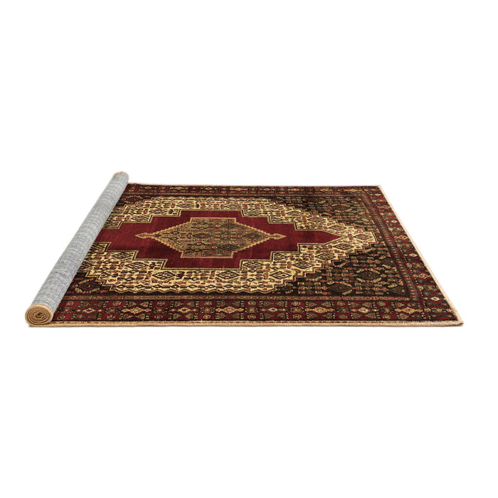 Sideview of Machine Washable Persian Brown Traditional Rug, wshtr1944brn