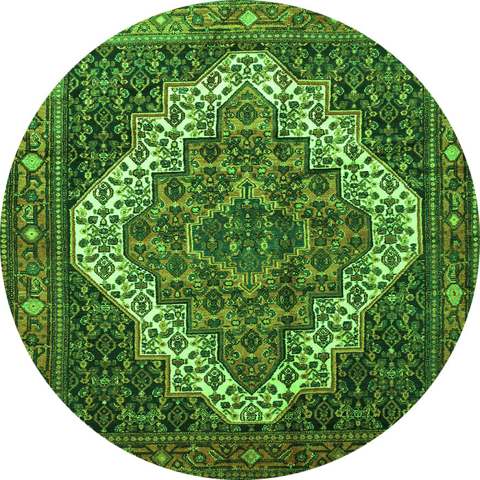 Square Persian Green Traditional Rug, tr1945grn