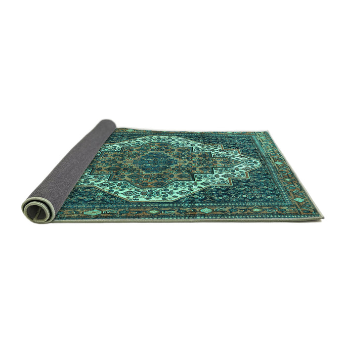 Sideview of Persian Turquoise Traditional Rug, tr1945turq