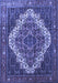 Machine Washable Persian Blue Traditional Rug, wshtr1945blu