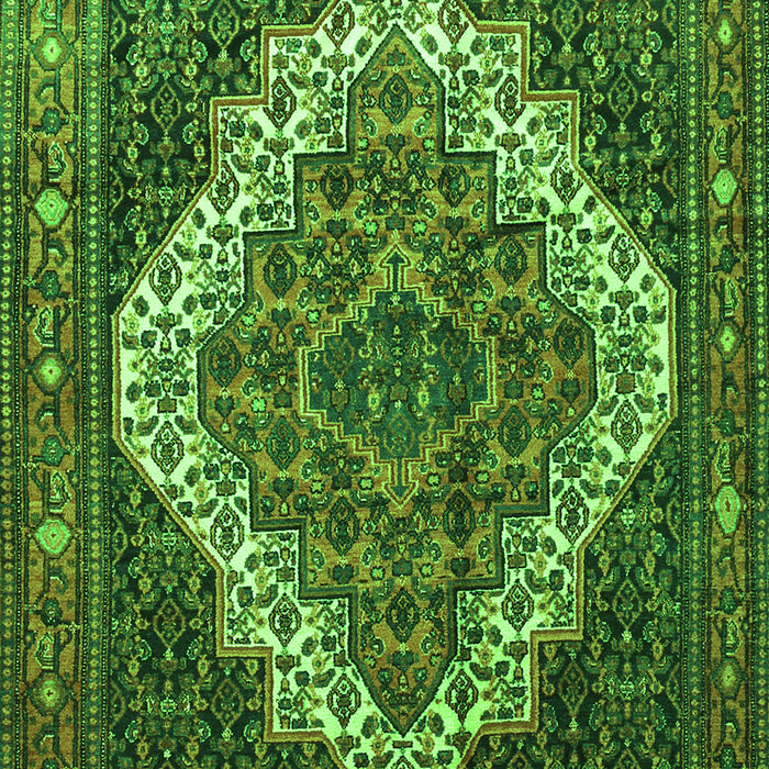 Serging Thickness of Machine Washable Persian Green Traditional Area Rugs, wshtr1945grn