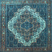 Square Machine Washable Persian Light Blue Traditional Rug, wshtr1945lblu