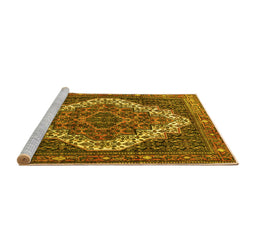 Sideview of Machine Washable Persian Yellow Traditional Rug, wshtr1945yw