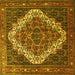 Square Machine Washable Persian Yellow Traditional Rug, wshtr1945yw