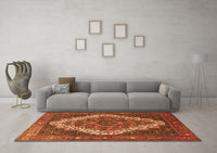 Machine Washable Persian Orange Traditional Rug, wshtr1945org