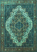 Machine Washable Persian Turquoise Traditional Area Rugs, wshtr1945turq