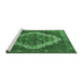 Sideview of Machine Washable Persian Emerald Green Traditional Area Rugs, wshtr1945emgrn