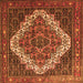 Serging Thickness of Persian Orange Traditional Rug, tr1945org