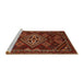 Sideview of Machine Washable Traditional Light Brown Rug, wshtr1946