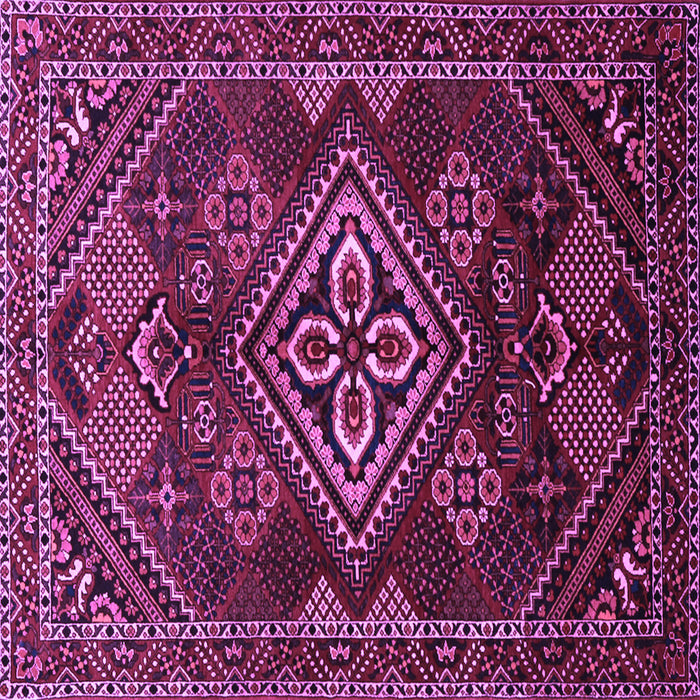 Square Machine Washable Persian Purple Traditional Area Rugs, wshtr1946pur