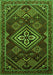 Serging Thickness of Machine Washable Persian Green Traditional Area Rugs, wshtr1946grn