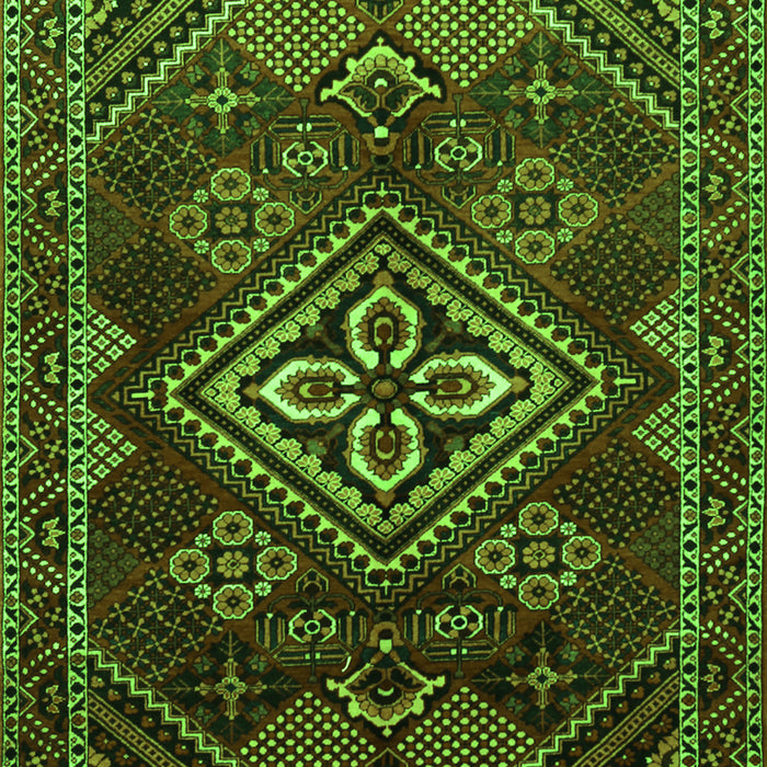 Serging Thickness of Machine Washable Persian Green Traditional Area Rugs, wshtr1946grn