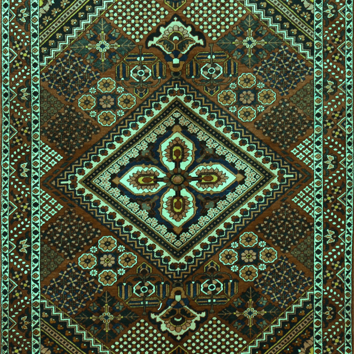 Machine Washable Persian Turquoise Traditional Area Rugs, wshtr1946turq