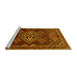 Sideview of Machine Washable Persian Yellow Traditional Rug, wshtr1946yw