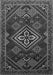 Serging Thickness of Machine Washable Persian Gray Traditional Rug, wshtr1946gry