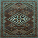 Square Machine Washable Persian Light Blue Traditional Rug, wshtr1946lblu