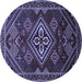 Round Persian Blue Traditional Rug, tr1946blu