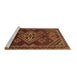 Sideview of Machine Washable Persian Brown Traditional Rug, wshtr1946brn