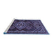 Sideview of Machine Washable Persian Blue Traditional Rug, wshtr1946blu