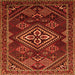 Serging Thickness of Persian Orange Traditional Rug, tr1946org