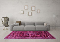 Machine Washable Persian Pink Traditional Rug, wshtr1946pnk