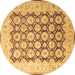Round Persian Brown Traditional Rug, tr1947brn