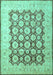 Machine Washable Persian Turquoise Traditional Area Rugs, wshtr1947turq