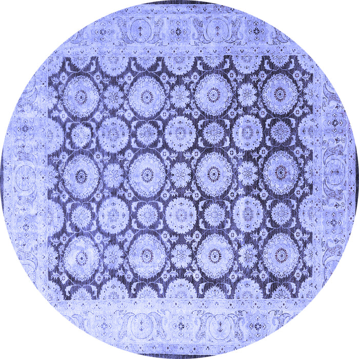Round Persian Blue Traditional Rug, tr1947blu