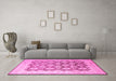 Machine Washable Persian Pink Traditional Rug in a Living Room, wshtr1947pnk