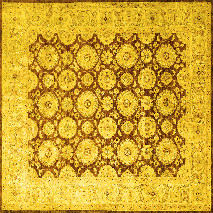 Square Persian Yellow Traditional Rug, tr1947yw